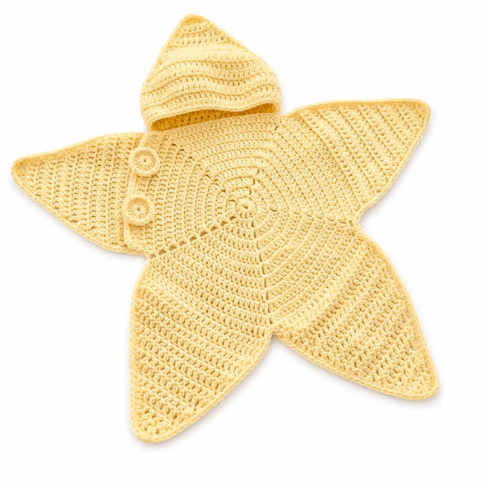Cozy Starfish Crochet Baby Bunting Suit