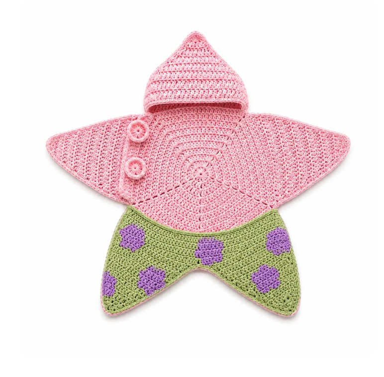 Cozy Starfish Crochet Baby Bunting Suit