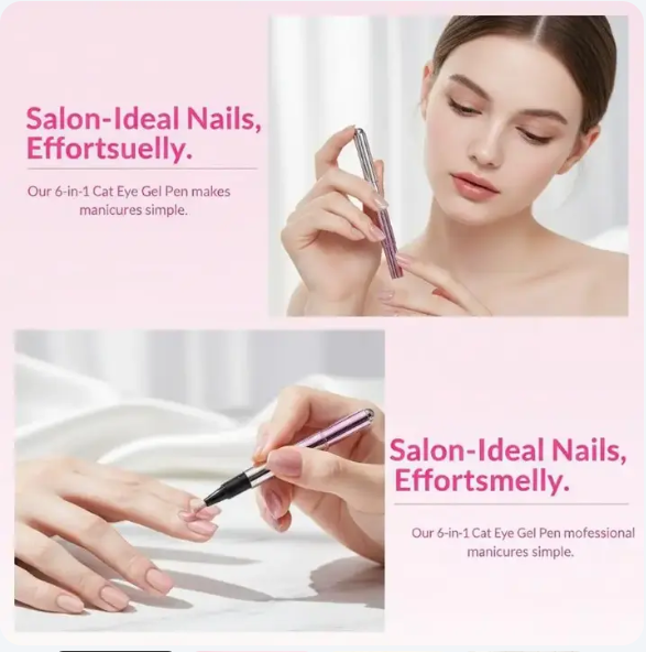 At-Home Gel Nail Combo (UV Lamp + Cat-Eye Gel Pen)