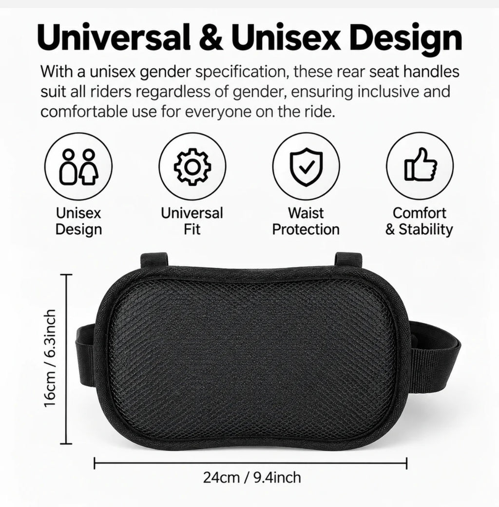 Motorcycle Passenger Safety Belt with Grab Handles
