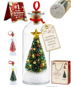 Recordable Christmas Tree Message in a Bottle Ornament with Voice Recording