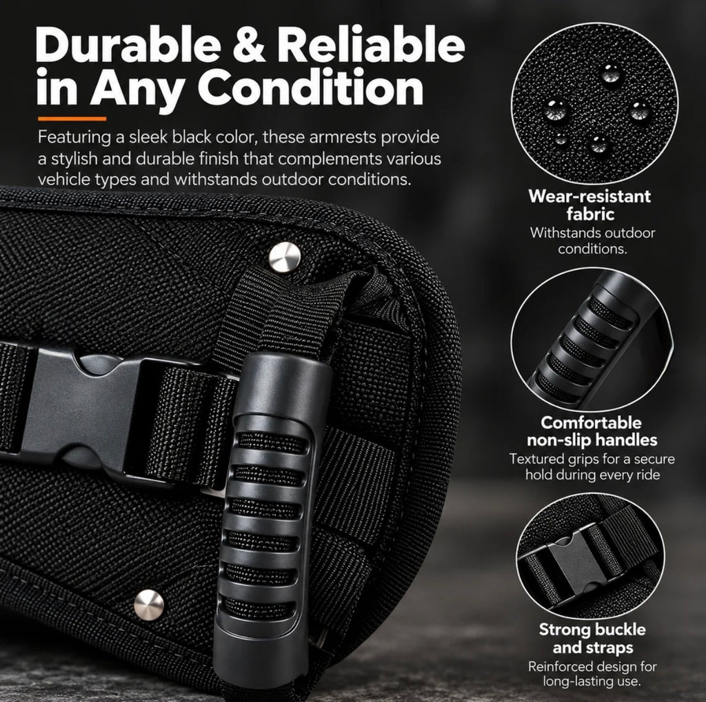 Motorcycle Passenger Safety Belt with Grab Handles