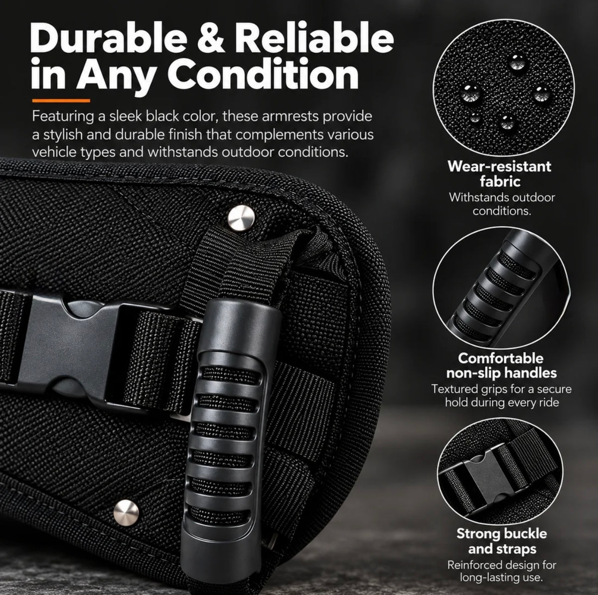 Motorcycle Passenger Safety Belt with Grab Handles