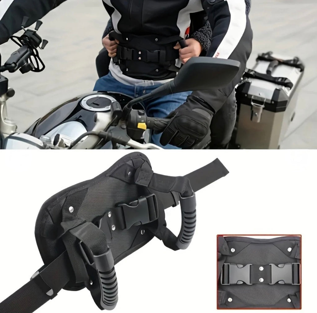 Motorcycle Passenger Safety Belt with Grab Handles