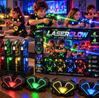 USB Rechargeable Laser Tag Set – 4 Blasters, Glowing Vests & Charging Dock Station