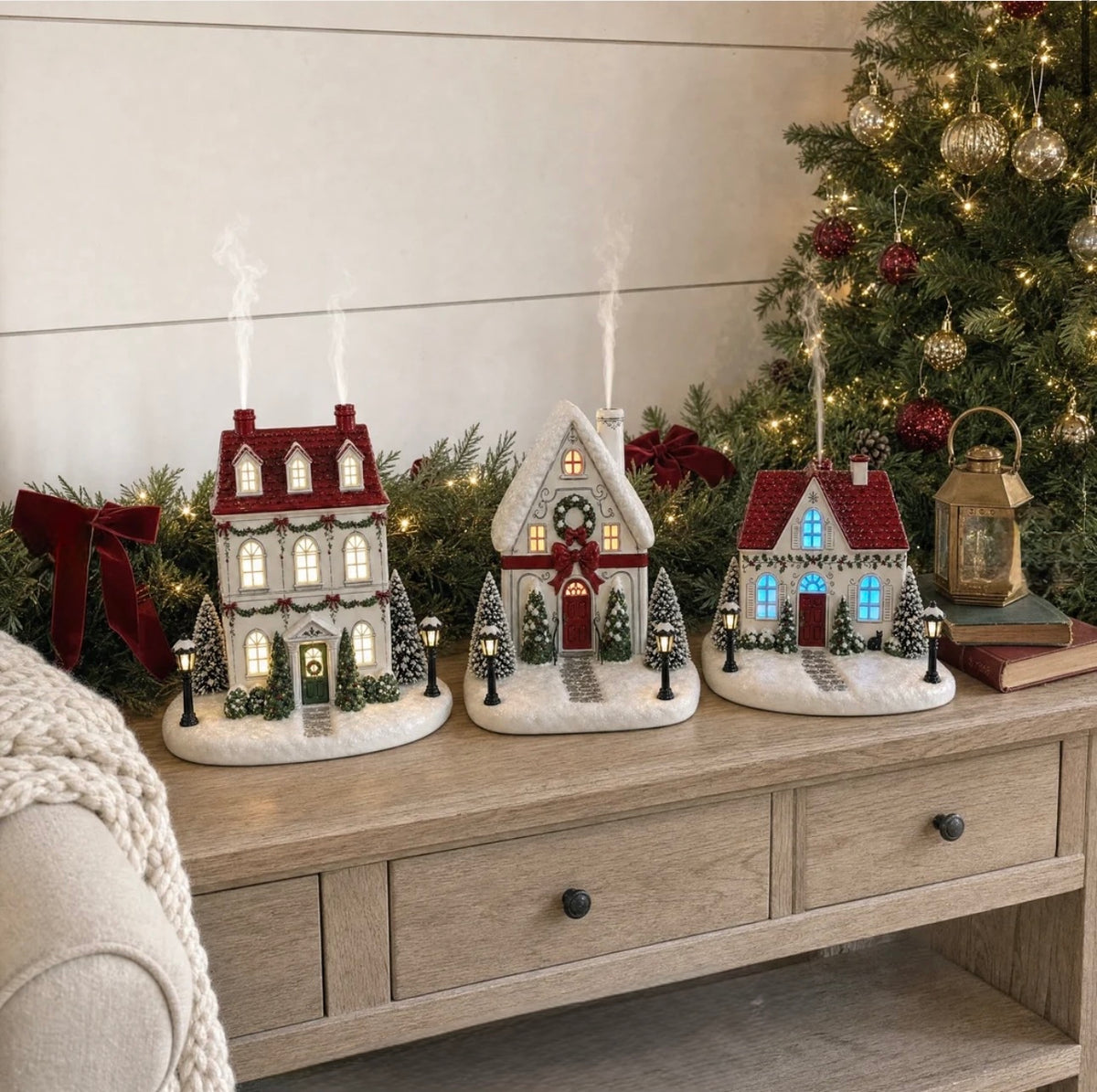 Winter Chimney-Mist Lighted Holiday Cottage Diffuser