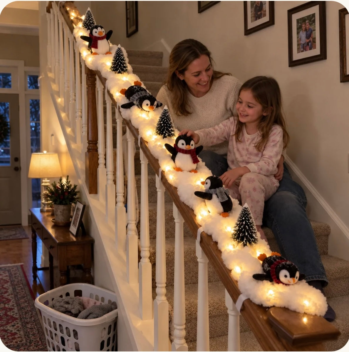 Penguin Stair Garland