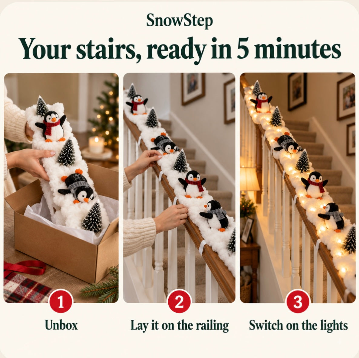 Penguin Stair Garland