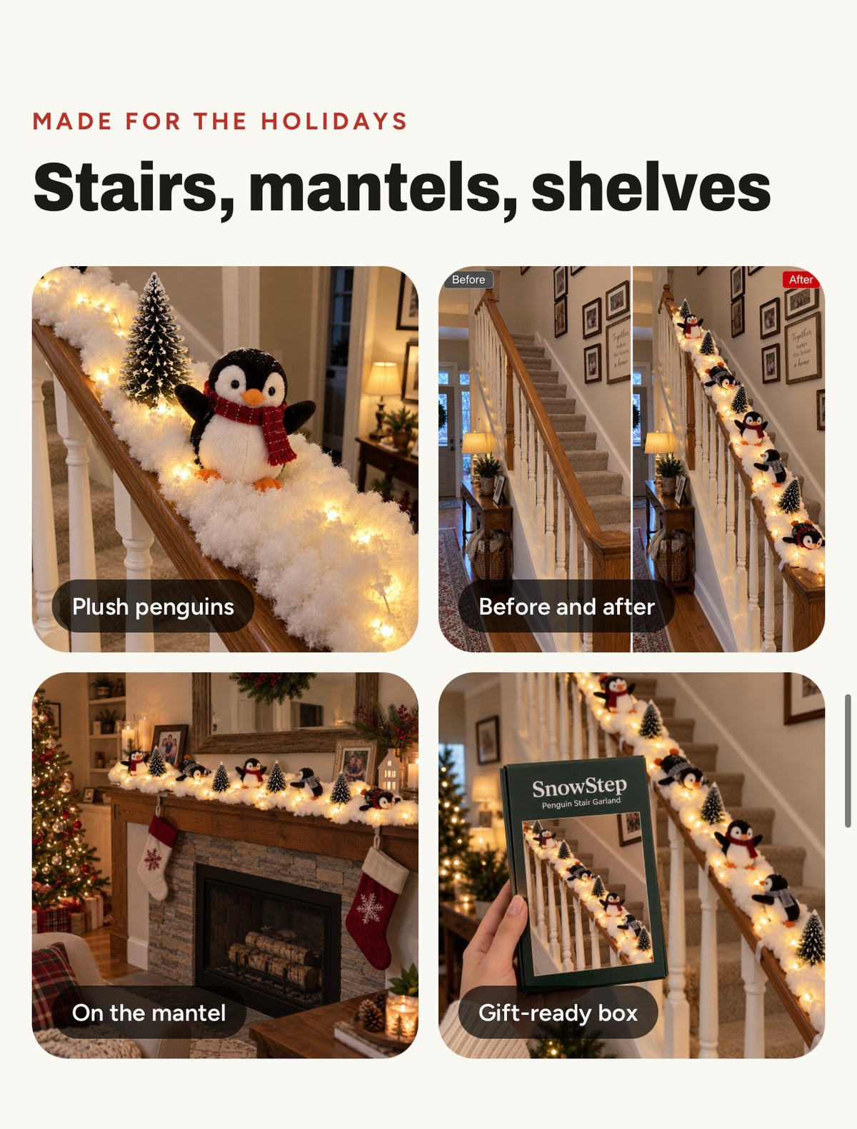 Penguin Stair Garland