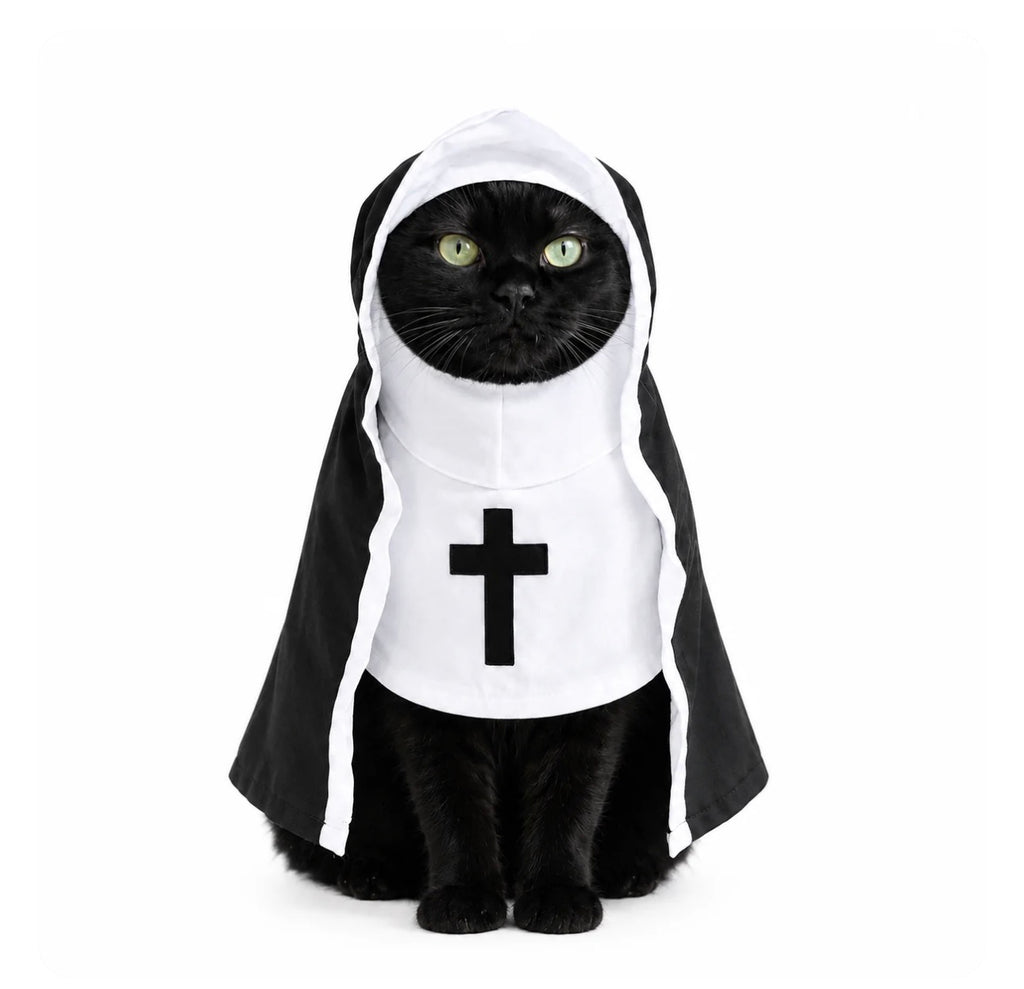 Holy Nun Pet Costume & Cape for Cats and Dogs