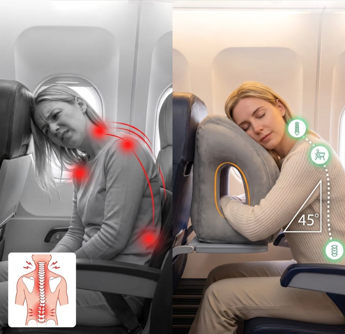 Ergonomic Inflatable Travel Pillow