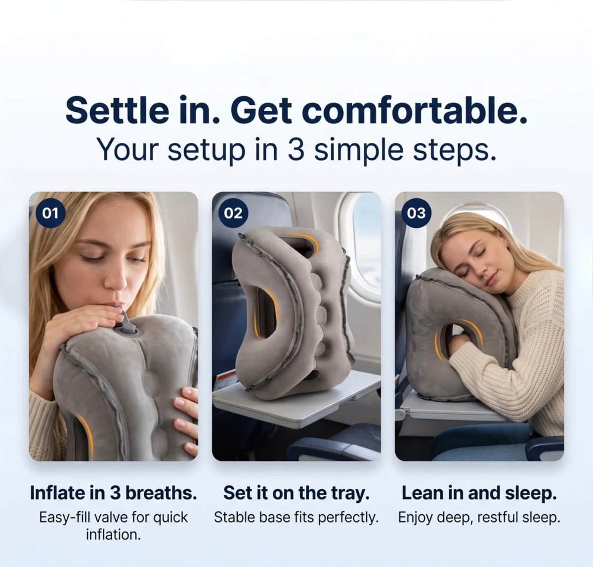 Ergonomic Inflatable Travel Pillow