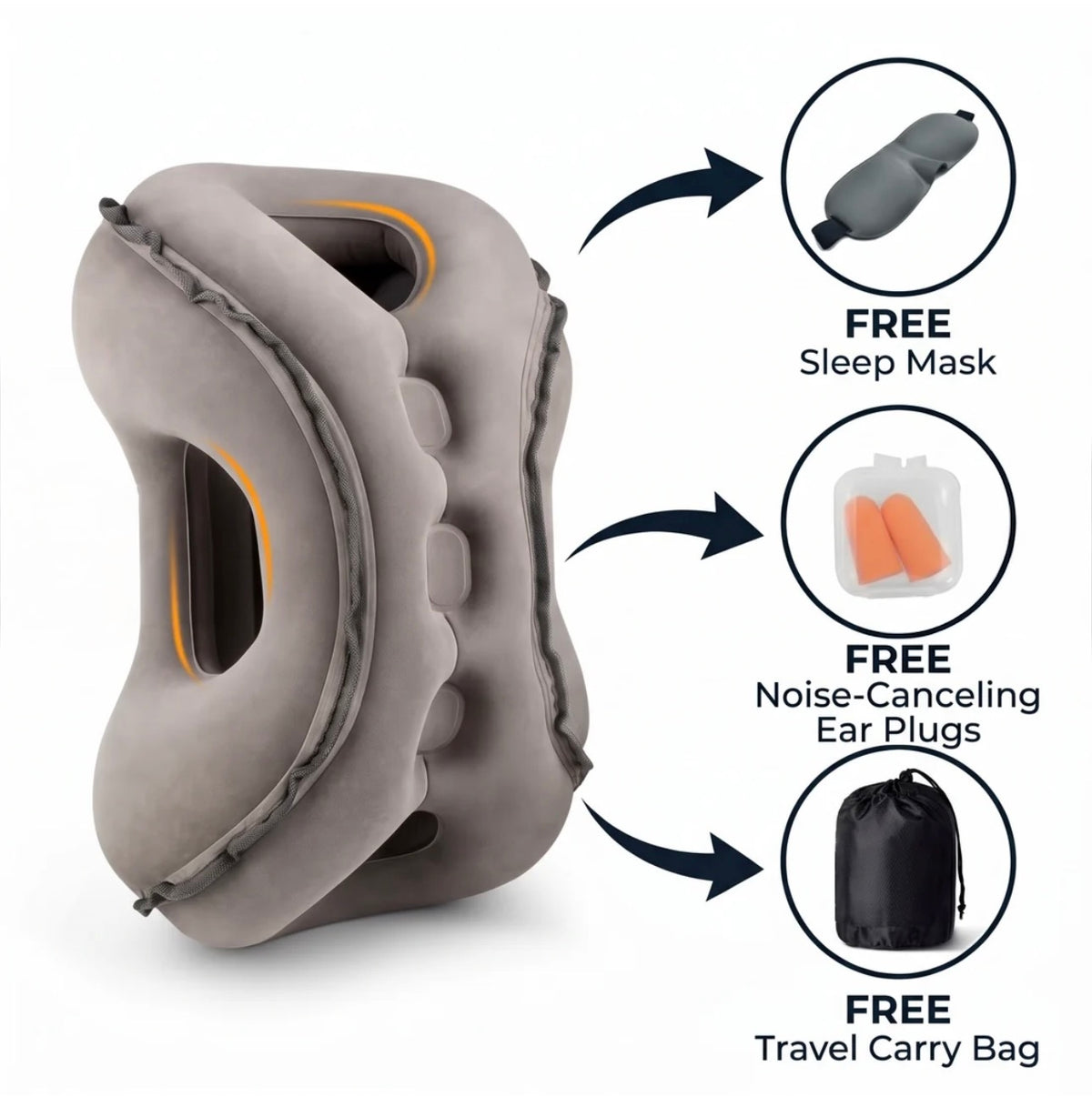 Ergonomic Inflatable Travel Pillow