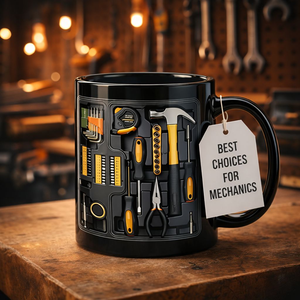 Mechanic toolbox set pattern funny coffee mug