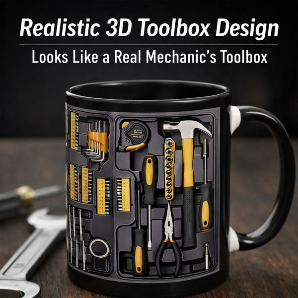 Mechanic toolbox set pattern funny coffee mug